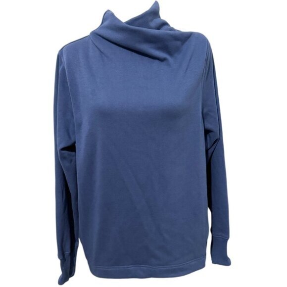 NWT Athleta Cozy Karma Twist Neck Sweatshirt | Large | Blue - Picture 2 of 9